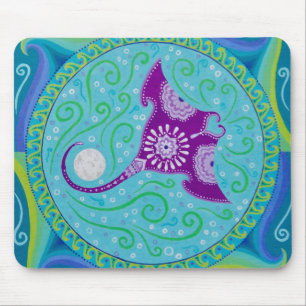 Manta Ray Mandala mousepad by Soozie Wray
