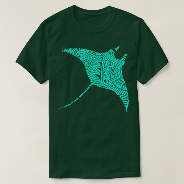 Manta Ray Maori Tribal Tattoo T-Shirt (Design Front)