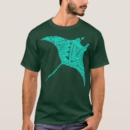 Manta Ray Maori Tribal Tattoo T_Shirt