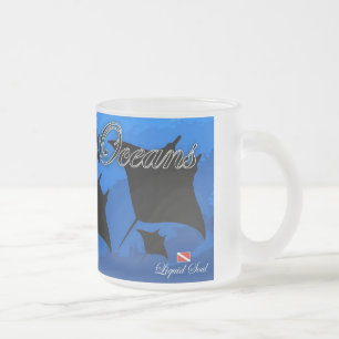 Manta Ray - Save Our Oceans Frosted Glass Coffee Mug