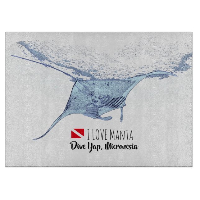 Manta ray silhouette cutting board (Front)