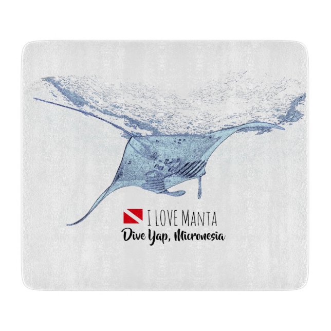 Manta ray silhouette cutting board (Front)