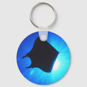 Manta Ray Silhouette Keychain