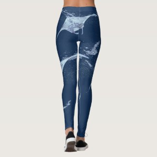 Manta ray silhouette leggings