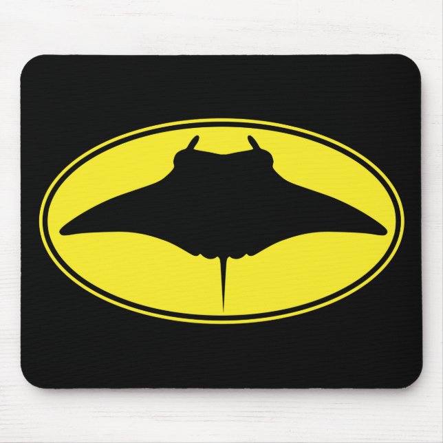 Manta Ray Silhouette Logo Mouse Pad (Front)