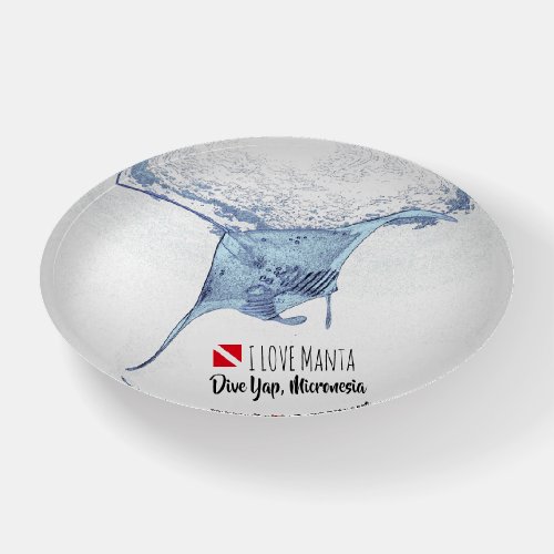 Manta ray silhouette paperweight