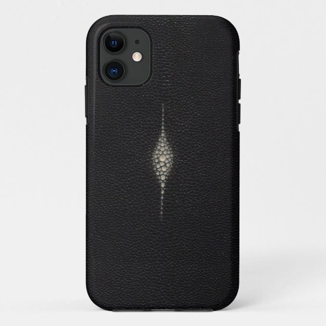 MANTA RAY STING RAY TEXTURED BLACK iPHONE 5 CASE (Back)
