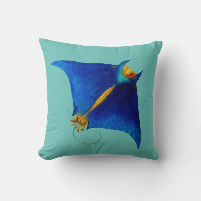 manta ray throw pillow (Front)