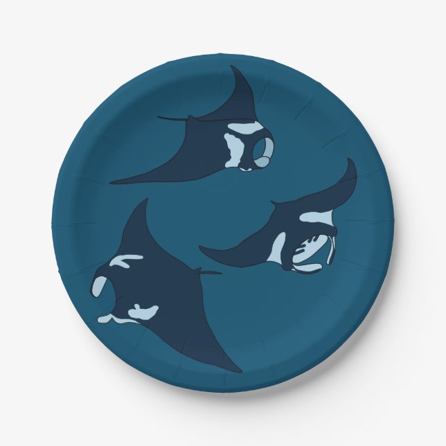 Manta Rays Paper Plates (Front)