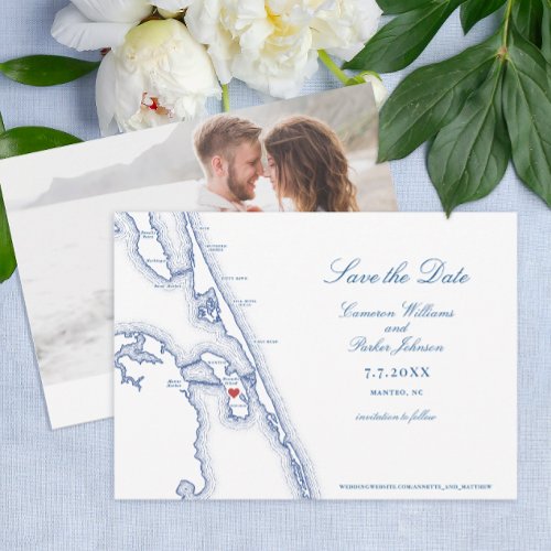 Manteo NC Outer Banks Map Elegant Wedding Save The Date
