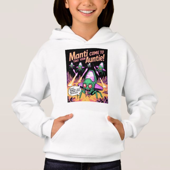  Manti Aliens Abduction Party! Defender Arcade '81 Hoodie (Front)