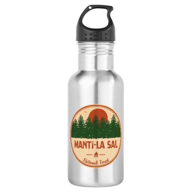 Manti-La Sal National Forest Stainless Steel Water Bottle (Front)