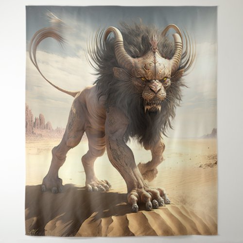 Manticore in a Desert Wall Tapestry