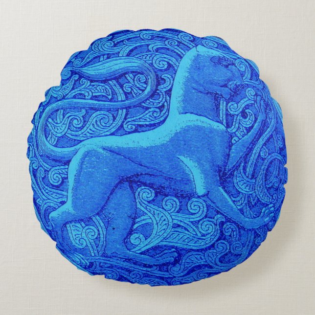 manticore in blue round pillow (Front)
