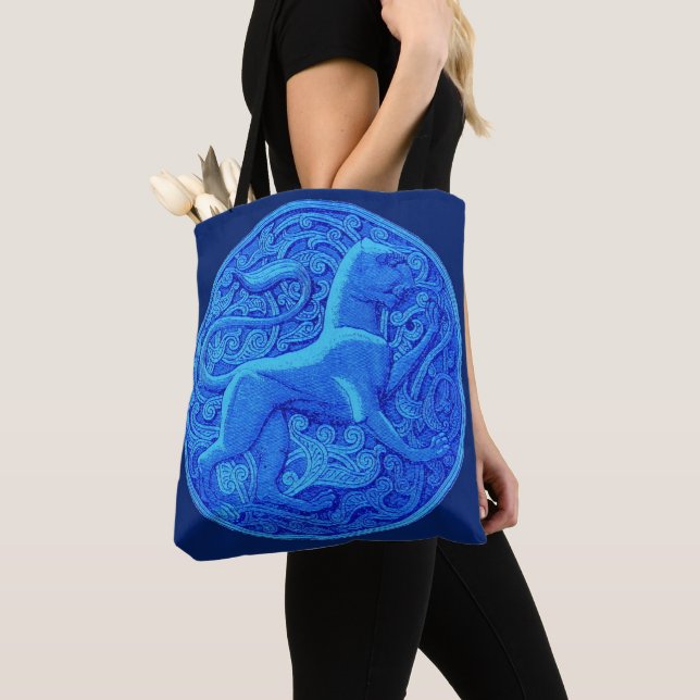 manticore in blue tote bag (Close Up)