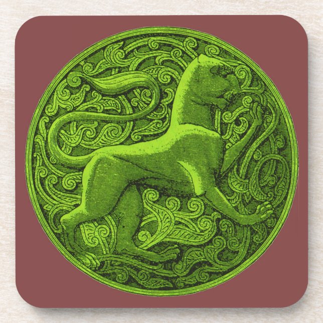 manticore in green beverage coaster (Front)