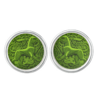 manticore in green cufflinks