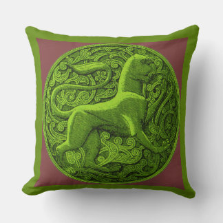 manticore in green throw pillow