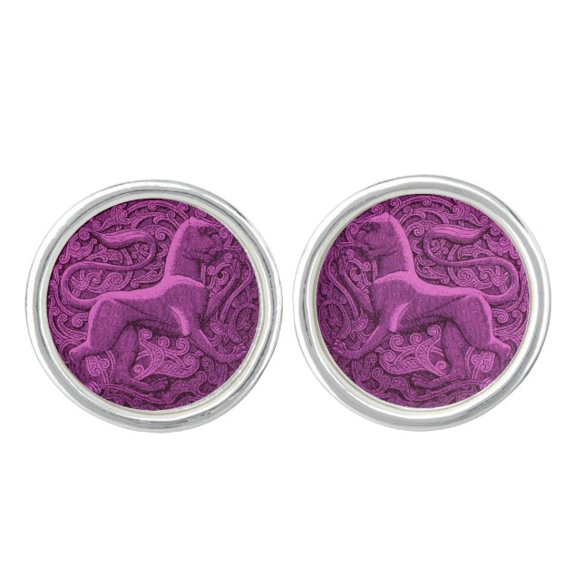 manticore in purple  cufflinks (Front)