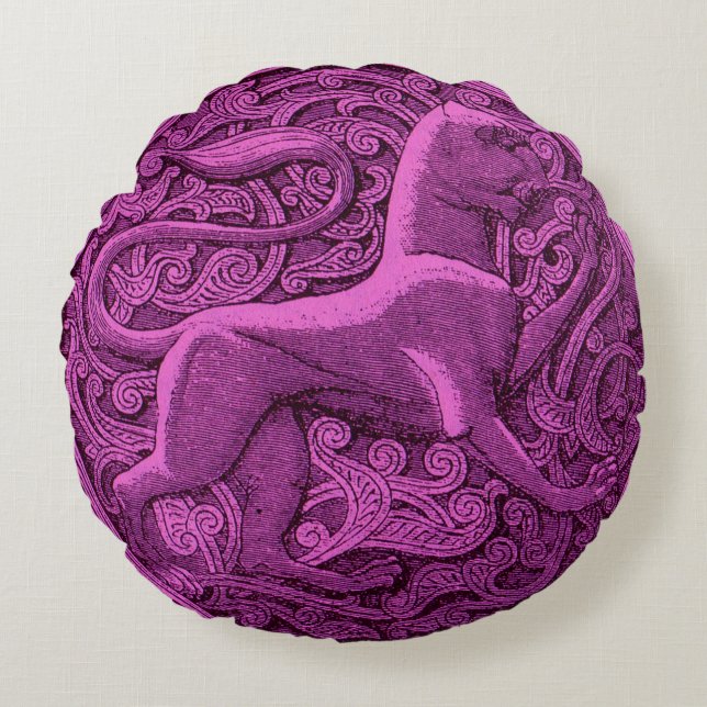 manticore in purple  round pillow (Front)