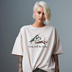 Mantis Girls Rule – Bold Praying Mantis Graphic Te Tri-Blend Shirt