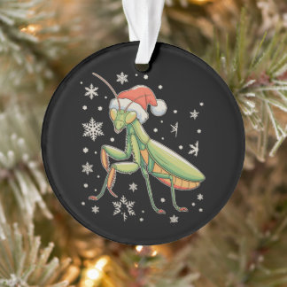 Mantis Santa Hat Snowflakes Christmas Xmas Snow Ornament