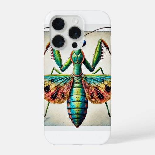 Mantispid Insect Dorsal View 210624IREF117 _ Water iPhone 15 Pro Case