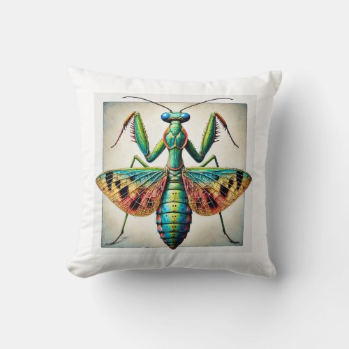 Mantispid Insect Dorsal View 210624IREF117 _ Water Throw Pillow
