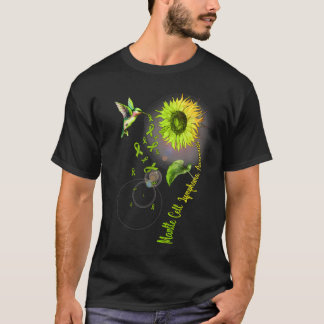 Mantle Cell Lymphoma Sunflower Hummingbird T-Shirt