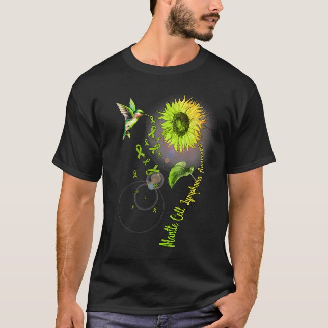 Mantle Cell Lymphoma Sunflower Hummingbird  T-Shirt (Front)