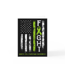 Mantle Cell Lymphoma Warrior Us Flag  Card