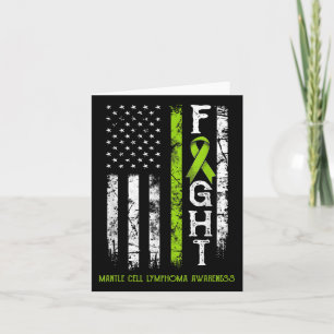 Mantle Cell Lymphoma Warrior Us Flag Card