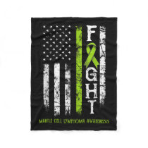 Mantle Cell Lymphoma Warrior Us Flag  Fleece Blanket
