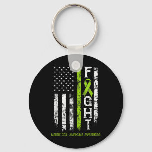 Mantle Cell Lymphoma Warrior Us Flag  Keychain