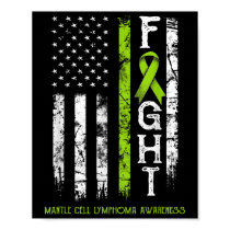 Mantle Cell Lymphoma Warrior Us Flag  Poster