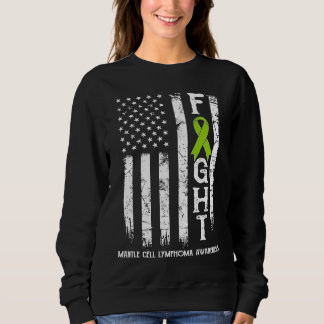 Mantle Cell Lymphoma Warrior US Flag Sweatshirt