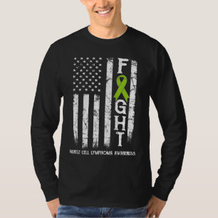 Mantle Cell Lymphoma Warrior US Flag T-Shirt