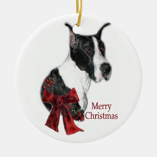 Mantle Great Dane Christmas Gifts Ornament (Front)