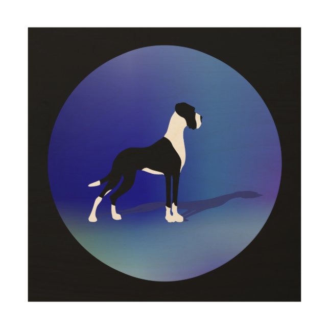 Mantle Great Dane Portrait Wood Wall Art (Front)