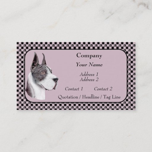 Customizable Mantle Great Dane Show Colors Business Cards