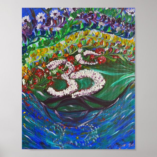 Mantra Garden - Om Canvas Painting Poster (Front)