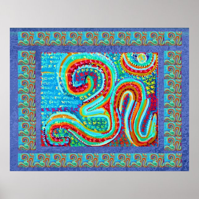 MANTRA:  Om 108 times Holy Background Poster (Front)