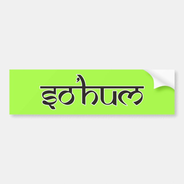 Mantra SO HUM - flat black & white contour Bumper Sticker (Front)