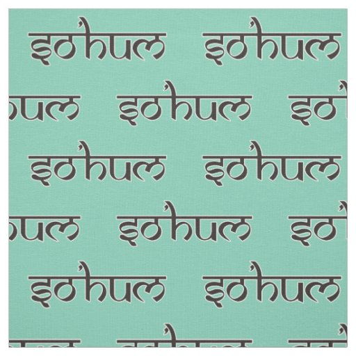 Mantra SO HUM - flat black & white contour Fabric