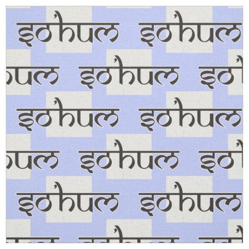 Mantra SO HUM - flat black & white contour Fabric