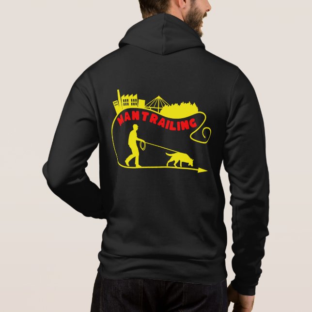 Mantrailing search team Shepherd's and Man Hoodie (Back)