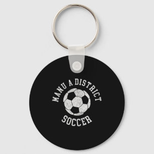 Manua District Soccer Retro Distressed 90s Vintage Keychain
