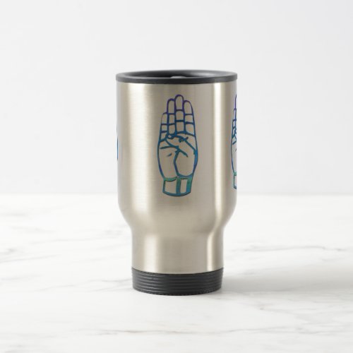 Manual Alphabet Letter B Travel Mug