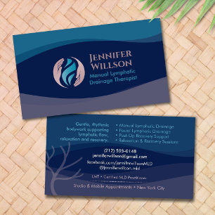 Manual Lymphatic Drainage Therapist Abstract Flow Business Card