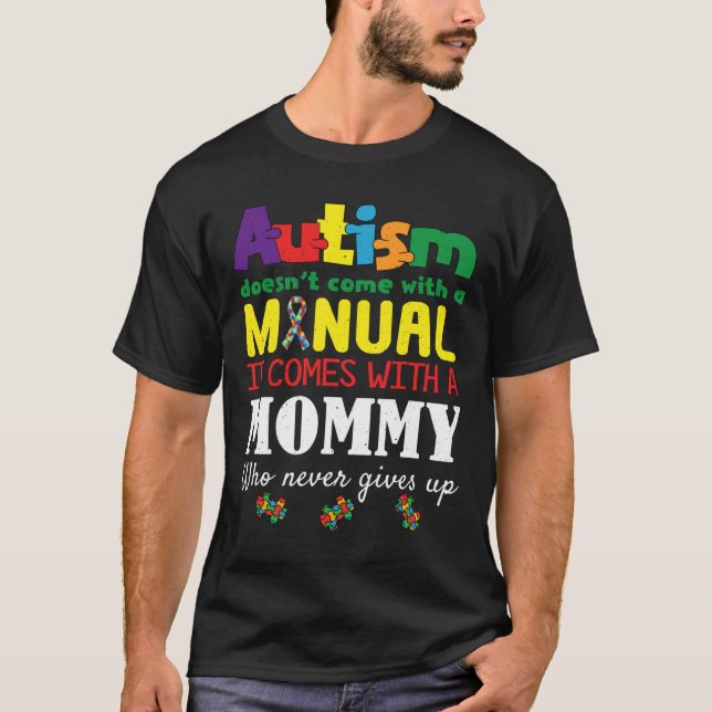 Manual Mommy Puzzle Special Autism Awareness T-Shirt (Front)